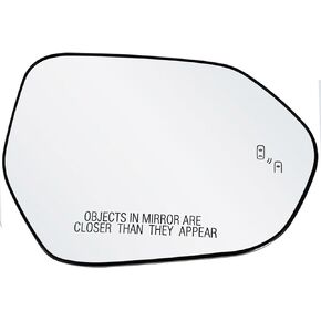 Passenger Side Mirror Glass Assembly With Plastic Backing Plate Heated Compatible with 2019-2023 Toyota Corolla, 2018-2023 Camry (Blind Spot Detection System) BSD