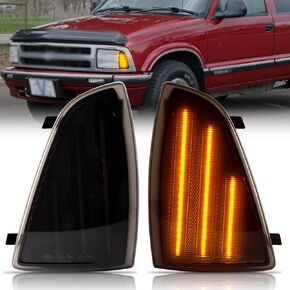 LED Front Corner Light Side Marker Light Compatible with 1994-1997 Chevy Blazer S10, Driver & Passenger Side, Side Marker Turn Signal Corner Lamps OEM Part Number: ‎‎GM2551140、GM2550140