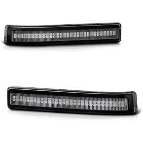 [Amber LED Strip] For 2009-2014 Ford F150 Clear Lens Side Mirror Marker Turn Signal Light Blinker Lamp Lens Assembly Replacement Pair, Driver & Passenger Side