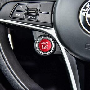 for Alfa Romeo Giulia Stelvio Car Engine Start Stop Button Cover Sticker Decal Push to Start Ignition Button Compatible