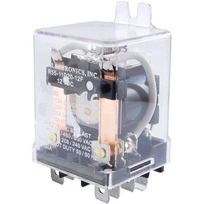 NTE Electronics R55-11A20-120F Series R55 AC مرحل للأغراض العامة، ترتيب اتصال DPDT، محطة توصيل سريعة 0.250 بوصة، 25 أمبير، طاقة 2.75 فولت أمبير، 120 فولت تيار متردد in Saudi Arabia