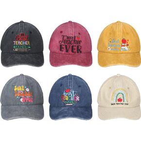 6 قطع من هدايا عيد المعلم، قبعة بيسبول مضحكة للعودة إلى المدرسة، لوازم المعلم، قبعات التقاعد للرجال، قبعات مطرزة قطنية قابلة للتعديل للنساء البالغات، عيد ميلاد ما قبل المدرسة in Kuwait