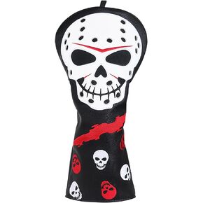 Cool Golf Headcover, Skull & Mask Golf Club Covers for Drivers Fairway Woods Hybrids, Premium Driver Headcover Golf Club Head Cover