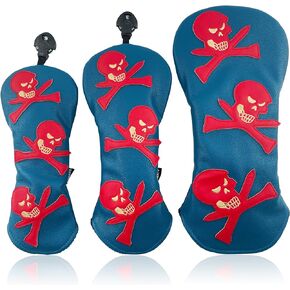 مجموعة أغطية رأس الجولف من ياماتو، أغطية رأس جمجمة وشعار T'S لنادي الجولف للسائق، أغطية رأس جولف هجينة من الخشب السالك، تناسب جميع نوادي الجولف ذات العلامات التجارية - 3 عبوات in Kuwait