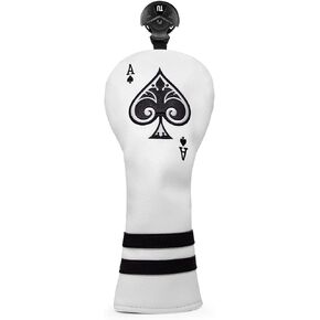Montela Golf Club Covers Poker Ace 3 Wood Headcover Driver Cover Fairway Wood Headcover Hybrid Cover Leather Golf Headcover for Scotty Cameron Odyssey Taylormade Spider All Brand