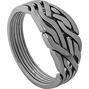 Puzzle ring Loopy Six design 925 sterling silver handmade Turkish puzzle ring interlocking knott friendship ring all size