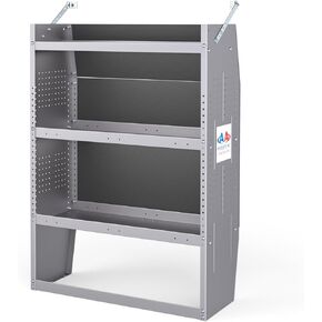 SH-4603 Steel Low/Mid/High Roof Van Shelving Storage System Fits Transit, GM, NV, Promaster and Sprinter, Contoured Shelving Unit, 32" W x 46" H x 13" D