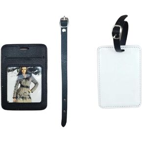 6pcs Sublimation Luggage Tag PU Leather Name Tag Blank Suitcase Tag Sublimation Blank Cardboard DIY Craft