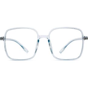Square Reading Glasses Oversized Full Rim Spectacles Trendy Blue Light Blocking Reader Eyeglasses Lightweight Eyewear