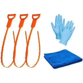 3 Pack Drain Clog Remover Tool, Hair snake Tool Drain Opener, Drain Hair Cleaner TooL, Sink Drain Snake for Sewer Kitchen, Sink Bathroom Tub Toilet Clogged Drains Relief Cleaning Tool