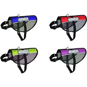 Nervous Service Dog mesh Vest Harness Cool Comfort Nylon for Dogs Small Medium Large Purchase Comes with 2 Reflective Nervous pathces.Measure Your Dog Before Ordering