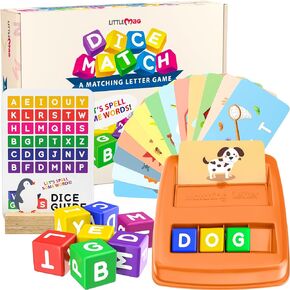 Matching Letter Game for Kids - Sight Read, Word Matching, Alphabet Letters - Fun and Educational Learning Toys for Toddler, Preschool, Kindergarten - Reading and Spelling Games for Kids Ages 4-8