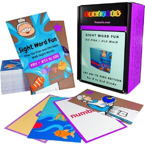 لعبة بطاقات Go Fish Sight Words للأطفال من عمر 4 سنوات فما فوق مع نسخة مقلية من 1 إلى 50 مع خيار الخادمة القديمة (مرحلة ما قبل المدرسة ورياض الأطفال مع الصور)