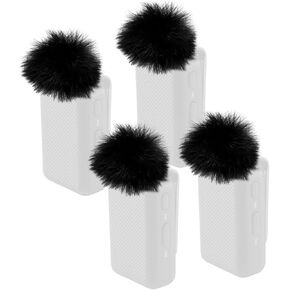 Windscreen/Pop Filter for DJI MIC Wireless Lavalier Microphones - Furry Mic Cover for Wind & Ambient Noise Reduction (4 PCs,Black-White)