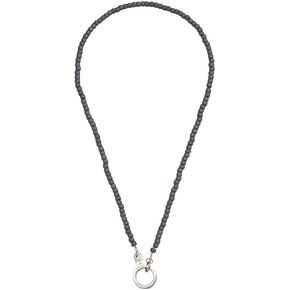 Air And Anchor Stainless Steel and Glass Bead Cuff Keeper Necklace, Beaded Ring Holder Necklace, Beaded Charm Holder Necklace