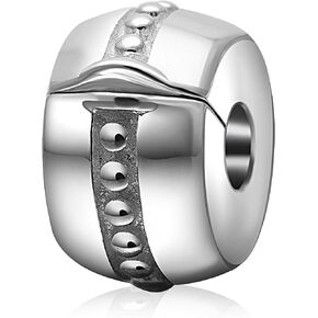 Dots Clip Stopper Charms Genuine 925 Sterling Silver Clip Lock Charms Bead for European Style Bracelet