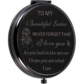 Sisters Valentines Day Gifts from Sister Compact Mirror for Women Sister Stocking Stuffers Birthday Gift Ideas for Sister Best Friend Christmas Graduation Easter Gifts from Little Sister Big Brother