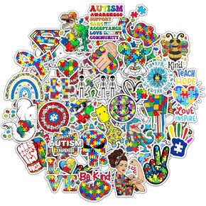 Autism Stickers for Water Bottles 30Pcs Autism Stickers for Kids Vinyl Waterproof Laptop Decals Stickers Decoration Laptop, Skateboard