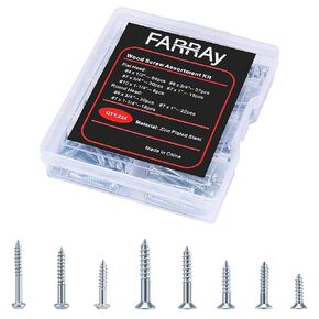 Wood Screws Assortment Kit, 224pcs Galvanized Phillips Screws Set, Wood Screws, Assorted Screws, Screw Kit, Assorted Wood Screws, Screw Set Assortment