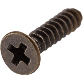 #6 x 5/8" Antique Brass Flat Countersunk Head Philips Drive Screws | Pack of 25 | Self Tapping Screws for Wood Antique or Modern Furniture | SCR658FPHAB