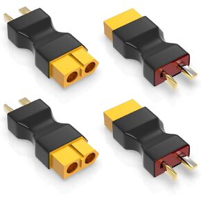 VOLANTEXRC 4PCS Plugs T Male Plug Change to XT60 Female Plug Connector Adapter No Wires RC LiPo Battery Connectors in Kuwait