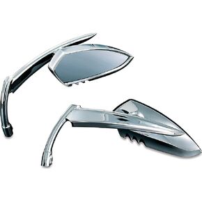 Kuryakyn 1449 Motorcycle Handlebar Accessory: Scythe Blade Rear View Side Mirrors for Harley-Davidson Motorcycles, Chrome, 1 Pair