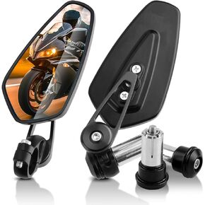 7/8 بوصة 22 مم مرايا الرؤية الخلفية للدراجة النارية متوافقة مع معظم سيارات Honda Grom وKawasaki وSuzuki وDucati وYamaha والمزيد (أسود) in Kuwait