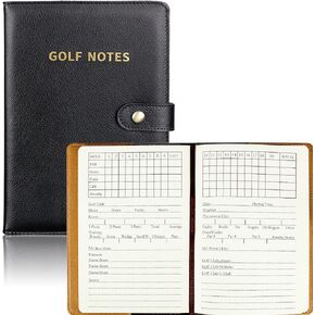 KOFULL Golf Scorecard Book 8.6 X 5.8 in Leather Golf Journal Golf Notebook Golf Log Book Golf Score Book Golf Gifts for Men Golfers, Sports and Outdoor Golf Club Accessorie
