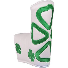 Golf Builder Clover Embroidery Golf Club Blade Putter Head Cover with Magnetic Closure