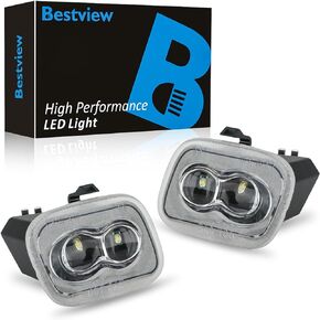 Bestview LED Side Mirror Puddle Light Assembly for Ford 2015-2021 F-150 2017-2021 F-250 F-350 Super Duty Truck,Under Mirror Puddle LED Lamp 6000K White（ Pack of 2）
