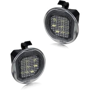 HERCOO LED Side Mirror Puddle Light Lamp Assambly Compatible with GMC Sierra/Chevrolet Silverado 1500 2500 HD 3500 HD Yukon XL Suburban Tahoe Cadillac Escalade ESV Buick LaCrosse, 6000K White