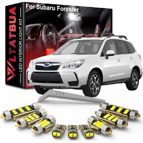 LED Interior Light Kit Package Replacement for Subaru Forester 1998 to 2009 2010 2011 2012 2013 2014 2015 2016 2017 2018 2019 2020 2021, Super Bright 6000K White