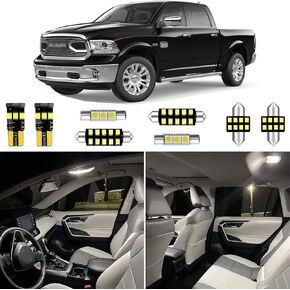 10pcs RAM Interior LED Lights Replacement for 2003 2004 2005 2006 2007 2008 Dodge Ram 1500 2500 3500 6000K Super Bright White Interior LED Bulbs Package + Installation Tool