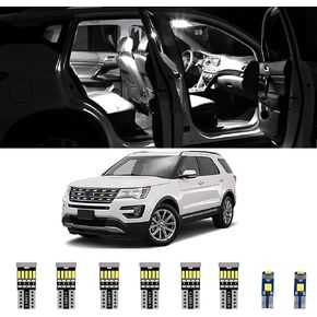 10pcs Interior LED Lights Kit Super Bright LED Map Dome Light Bulbs for Ford Explorer 2011 2012 2013 2014 2015 2016 2017 2018 2019 2020 all models