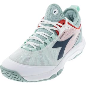 DIADORA Women's Speed Blushield Fly 4 AG Tennis Shoes White and Legion Blue