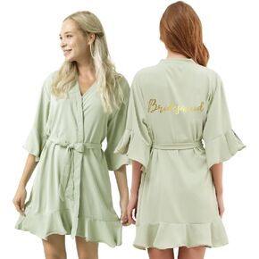 Satin Bridesmaid Robes with Lace Detail - Personalized, Luxurious Wedding Prep Robes