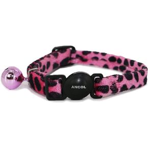 Ancol Acticat Velvet Leopard Print Cat Collar Pink