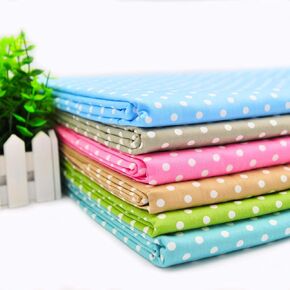 Printed Cotton Twill Pre-Cut Quilting Fat Quarter Fabric Assortments Craft Cloth Bundle Squares DIY for Sewing Crafting Rose Flavor(8mm Dot Assortments,18 by 20.5Inch)