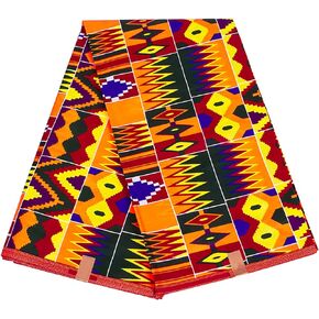 African Wax Fabrics 6 Yard 100% Cotton Ankara Kente Print Fabric for Party Dress