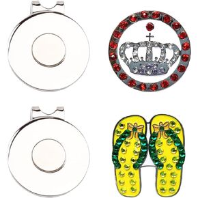 Crystal Golf Ball Markers Magnetic Hat Clips Set Golf Bag Accessories Gift for Women Lady Men Golfer
