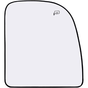 Passenger Side Mirror Glass Assembly With Backing Plate Heated Compatible with Ford E150 E250 E350 E450 Econoline Van, F250 F350 F450 Super Duty, Excursion (Upper Towing Mirrors)