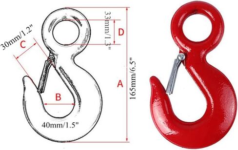 3 طن رفع هوك تزوير هوك خطاف العين مع مزلاج قفل سلسلة هوك حبال هوك 5/8 "خطاف عين زلة هوك مع مزلاج (3T) in Kuwait