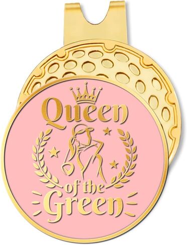 علامة كرة الجولف من Queen of The Green Pink Gold مع مشبك قبعة مغناطيسي، وإكسسوارات جولف مضحكة وهدايا جولف للنساء وأمها وزوجته وابنتها، عيد ميلاد لمحبي لاعبي الجولف in Saudi Arabia
