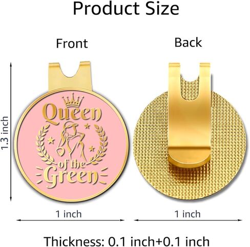 علامة كرة الجولف من Queen of The Green Pink Gold مع مشبك قبعة مغناطيسي، وإكسسوارات جولف مضحكة وهدايا جولف للنساء وأمها وزوجته وابنتها، عيد ميلاد لمحبي لاعبي الجولف in Saudi Arabia
