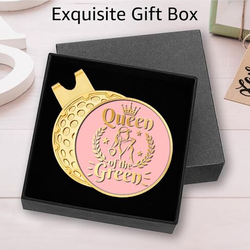 علامة كرة الجولف من Queen of The Green Pink Gold مع مشبك قبعة مغناطيسي، وإكسسوارات جولف مضحكة وهدايا جولف للنساء وأمها وزوجته وابنتها، عيد ميلاد لمحبي لاعبي الجولف in Saudi Arabia