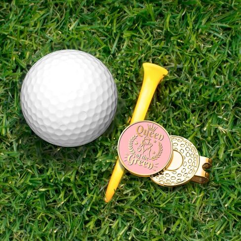 علامة كرة الجولف من Queen of The Green Pink Gold مع مشبك قبعة مغناطيسي، وإكسسوارات جولف مضحكة وهدايا جولف للنساء وأمها وزوجته وابنتها، عيد ميلاد لمحبي لاعبي الجولف in Saudi Arabia