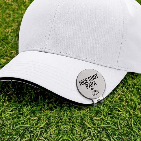 علامة كرة جولف مضحكة من الفولاذ المقاوم للصدأ - علامة كرة جولف لطيفة من Papa مع مشبك قبعة، إكسسوارات جولف مبتكرة هدايا للبابا والأب والأب والجد وزملاء العمل ومحبي الجولف in Kuwait