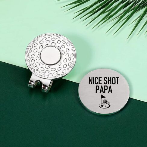 علامة كرة جولف مضحكة من الفولاذ المقاوم للصدأ - علامة كرة جولف لطيفة من Papa مع مشبك قبعة، إكسسوارات جولف مبتكرة هدايا للبابا والأب والأب والجد وزملاء العمل ومحبي الجولف in Kuwait