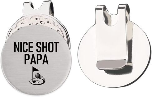 علامة كرة جولف مضحكة من الفولاذ المقاوم للصدأ - علامة كرة جولف لطيفة من Papa مع مشبك قبعة، إكسسوارات جولف مبتكرة هدايا للبابا والأب والأب والجد وزملاء العمل ومحبي الجولف in Kuwait