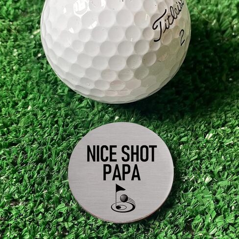 علامة كرة جولف مضحكة من الفولاذ المقاوم للصدأ - علامة كرة جولف لطيفة من Papa مع مشبك قبعة، إكسسوارات جولف مبتكرة هدايا للبابا والأب والأب والجد وزملاء العمل ومحبي الجولف in Kuwait